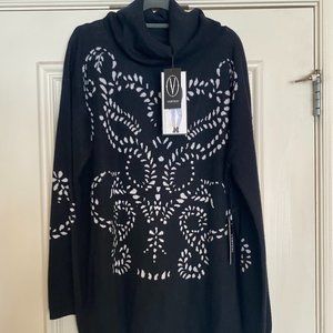 Vertigo Black Aztec Turtleneck Sweater - NWT - XL